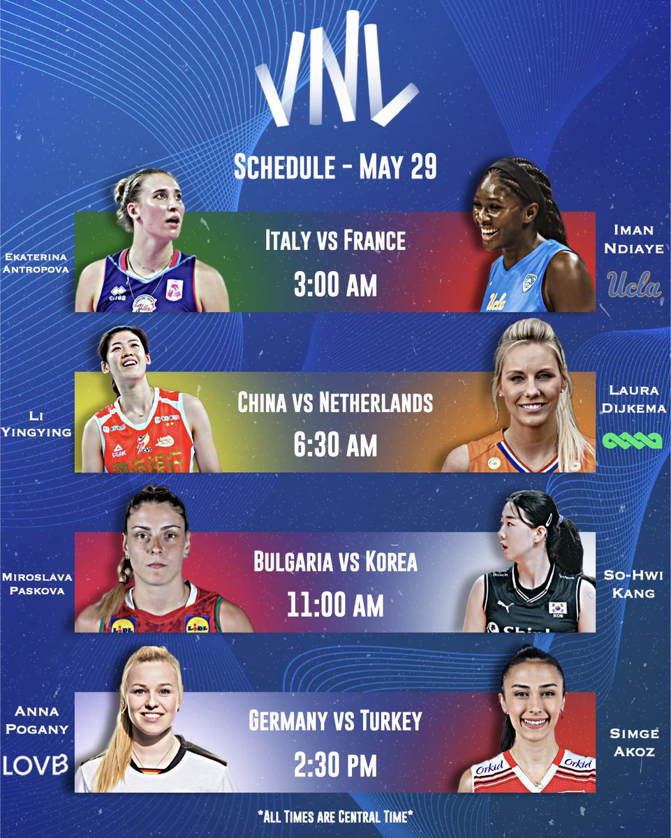 An early match day tomorrow for VNL Day 2⃣ #VNL2024 📺: VolleyballWorld TV