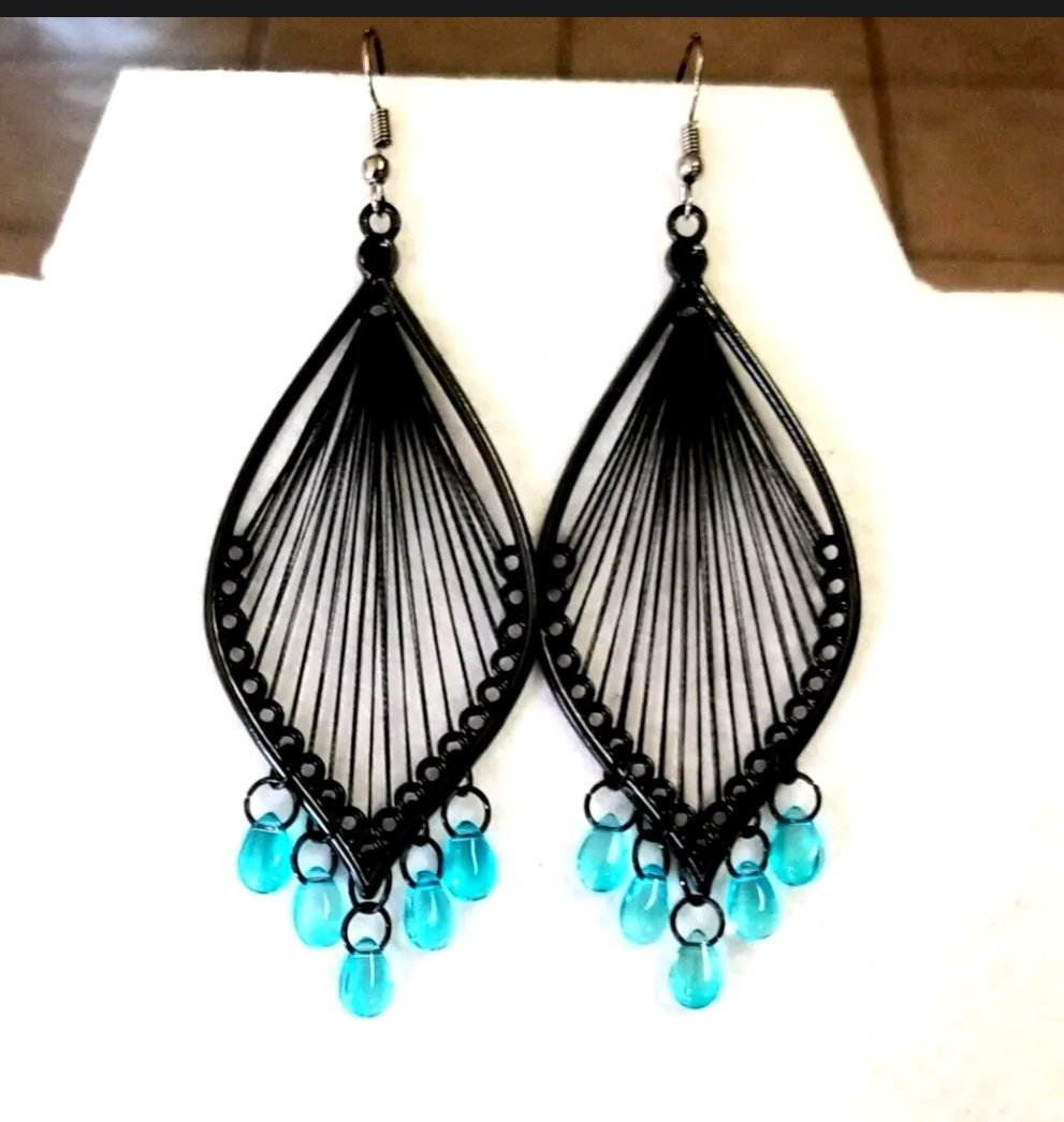 Large Black Beaded Earrings Long Dangle Earrings Black & Blue Earrings #jewelry  #earrings #fashion #style #womensfashion #handmade #handmadejewelry #handmadegift #giftsforher #giftideas #Bohemian #statementjewelry #beadedearrings 

 ebay.com/itm/2764655156… #eBay via @eBay
