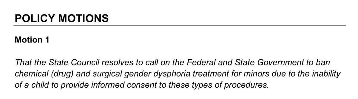 Well done to the @LiberalNSW membership for passing a motion to ban the medical transition of minors at State Council on the weekend 🙌 @MarkSpeakman, your parliamentary team now needs to commit to this policy like @LibbyMettam’s @LiberalsWA. Lead & people will follow. #NSWpol