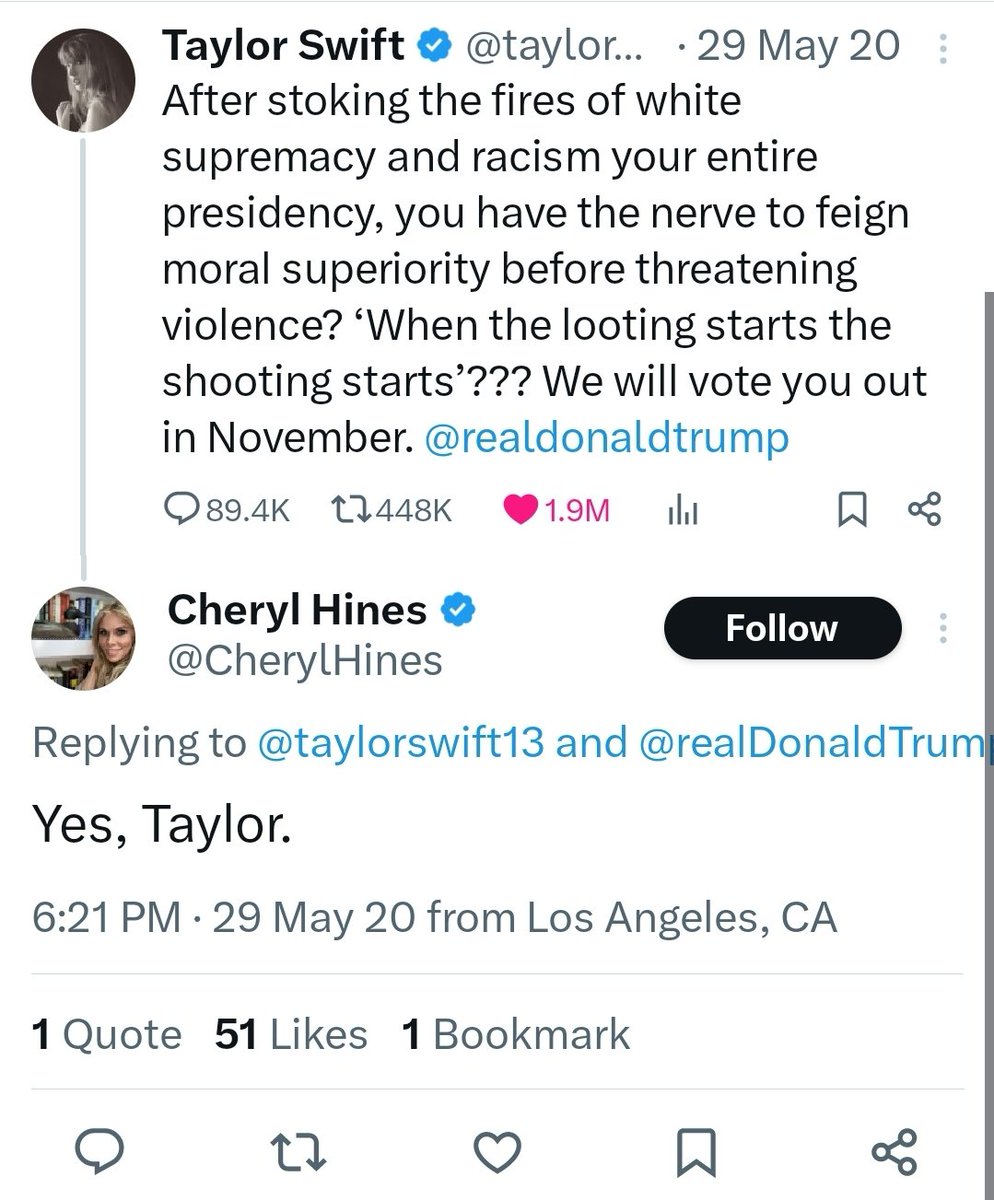 In light of recent events, this is SO WEIRD. @CherylHines really went from vocally opposing Donald Trump to vocally supporting an effort by her husband to help get Trump elected to another term.