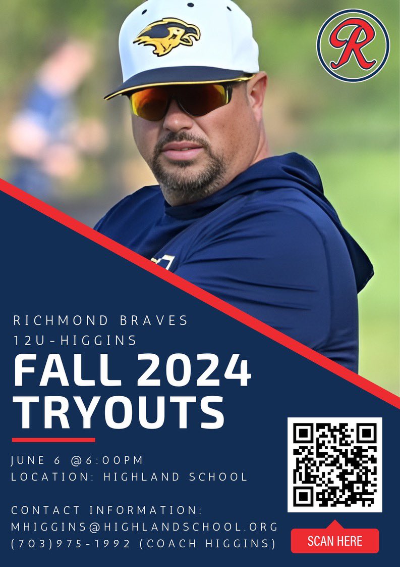 Micah Higgins (@higgy_21) on Twitter photo Become a 12U Brave! “Locally Grown. Nationally Known.” #bravesway ❤️💙 <a href="/RichmondBraves/">Richmond Braves</a> <a href="/BravesRegions/">Richmond Braves Regions</a>
Register Free Here: docs.google.com/forms/d/e/1FAI… Become a 12U Brave! “Locally Grown. Nationally Known.” #bravesway ❤️💙 <a href="/RichmondBraves/">Richmond Braves</a> <a href="/BravesRegions/">Richmond Braves Regions</a>
Register Free Here: docs.google.com/forms/d/e/1FAI…