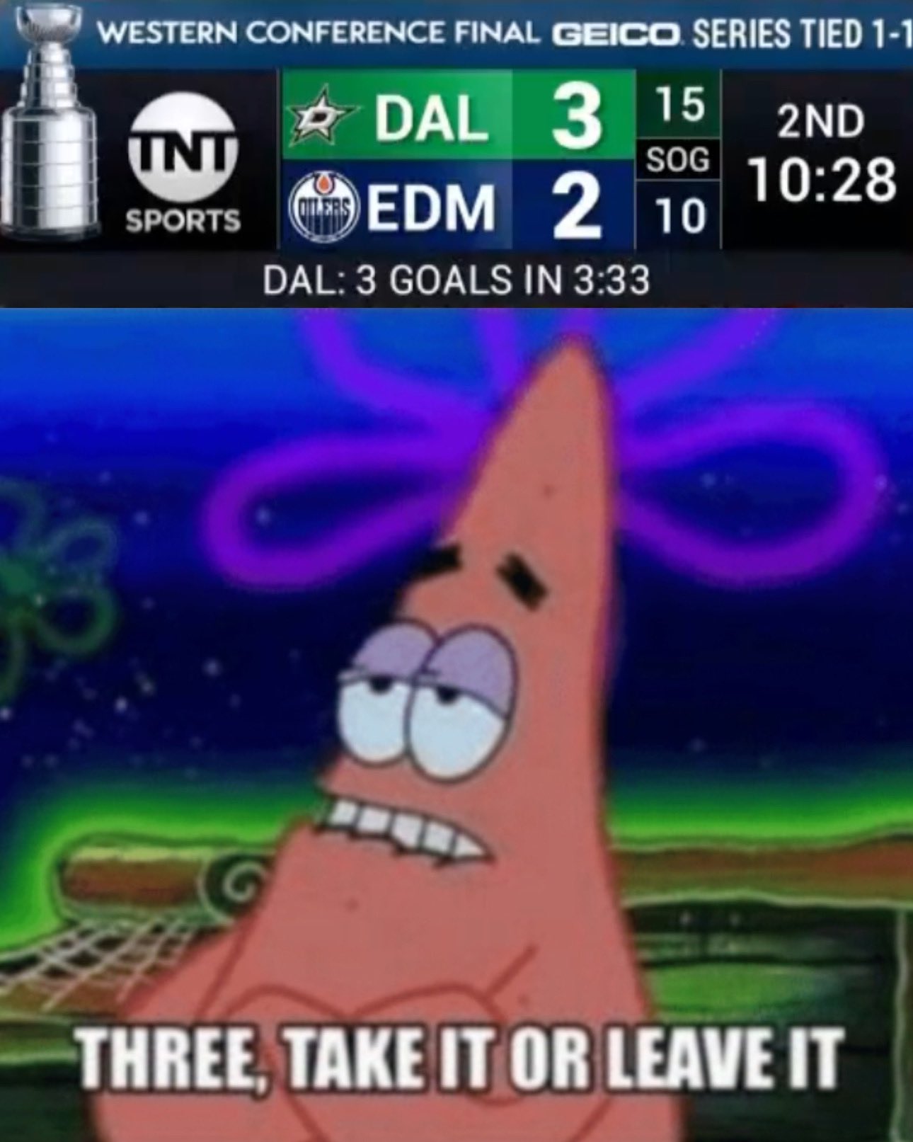 B/R Open Ice on X: &ldquo;THREE GOALS IN THREE MINUTES AND THIRTY THREE 