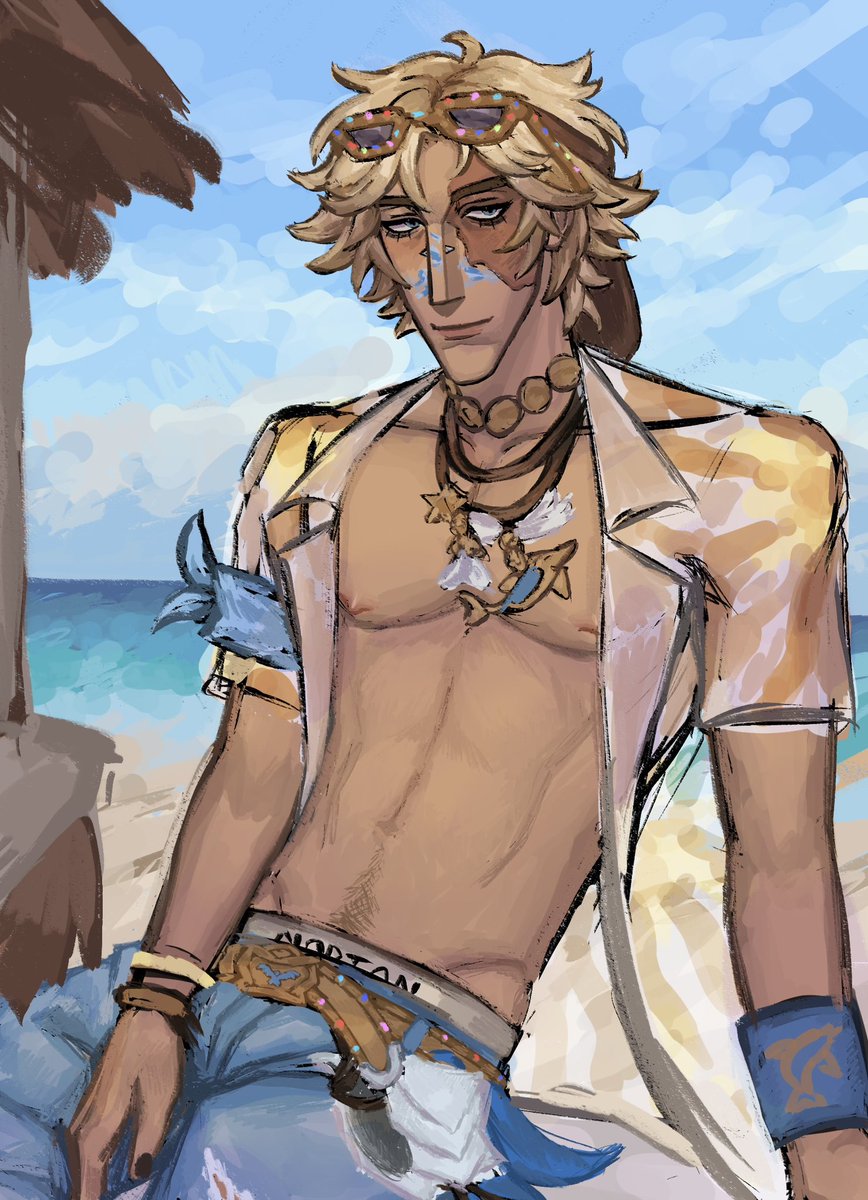 been having artblock but I’m free so take some summer norton!!! Summer nortnaib post next guys :3 #nortoncampbell #identityv