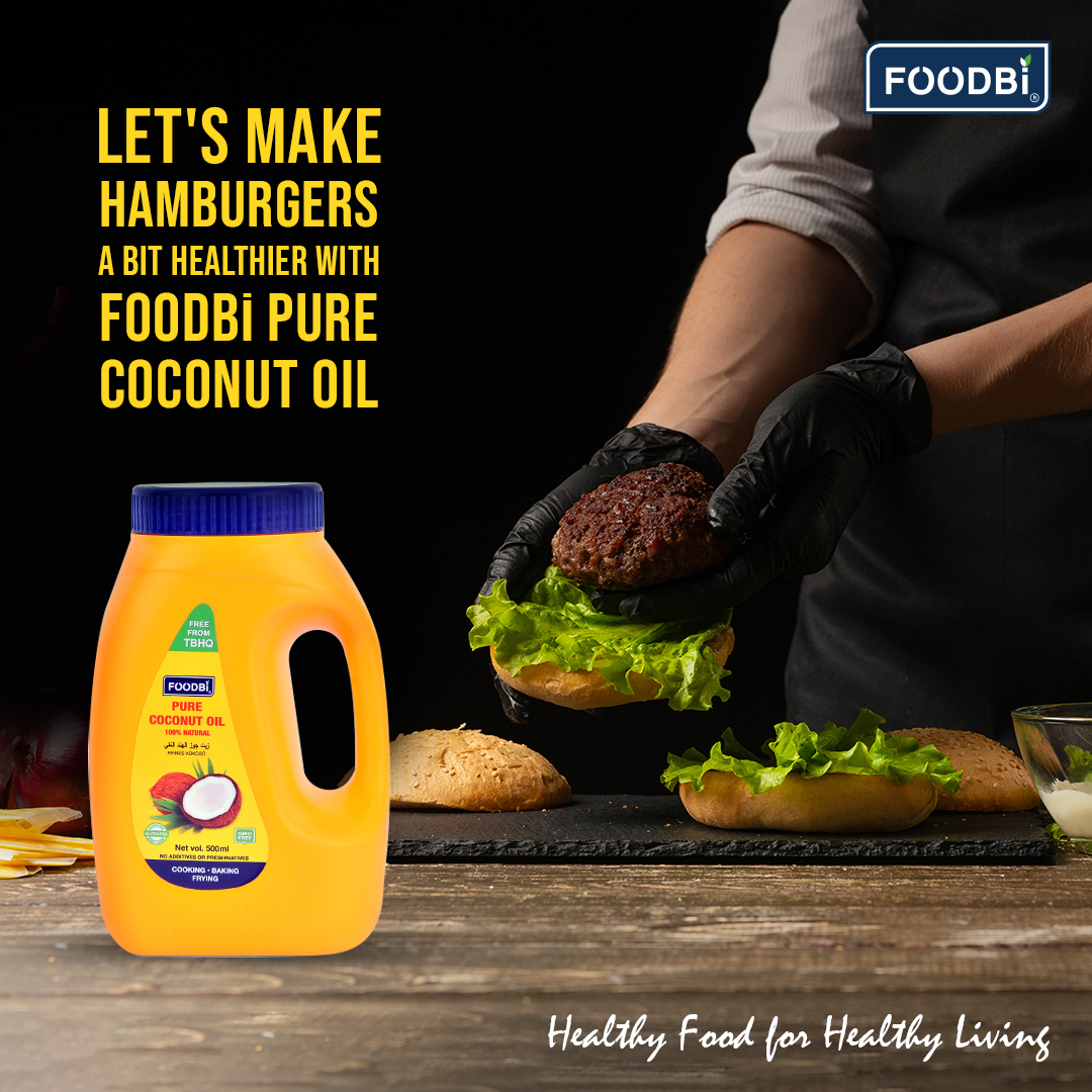 Foodbiglobal's tweet photo. Let's face it: 🍔 are ❤️ 😍🥰

So, this Hamburgers Day, let's make Hamburgers a bit healthier with FOODBi Pure Coconut Oil. Using this cold-pressed oil to prepare the patty means you will avoid:
🚫 GMO 
🚫 TBHQ 
🚫 Bleach
🚫 Chemicals

 #HamburgerDay #foodbi #purecoconutoil https://t.co/C85rmkfi0T