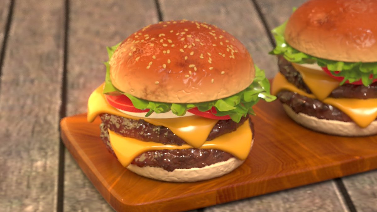 rokusuijo's tweet image. 3Dハンバーガー！（再掲）
#FoundryMODO