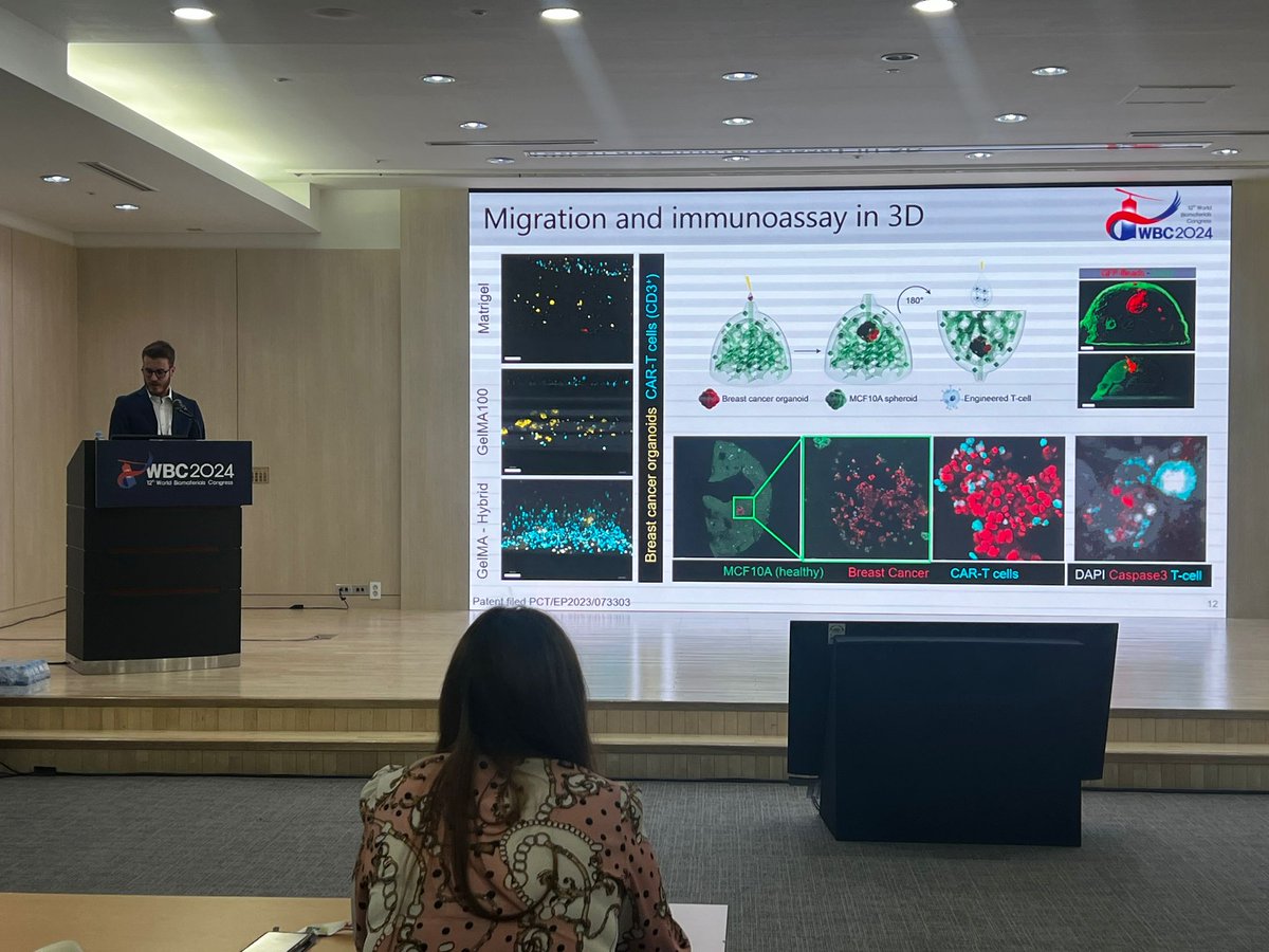 Marc Falandt (@mfalandt) on Twitter photo Today, I felt proud to present my work on the #volumetric #bioprinting of a new hybrid photocrosslinkable material as dynamic cell matrix for enhanced cell migration <a href="/2024Wbc/">12th World Biomaterials Congress (WBC 2024)</a>. If you missed my talk but want to discuss this research, I invite you to come find me at the #WBC2024. Today, I felt proud to present my work on the #volumetric #bioprinting of a new hybrid photocrosslinkable material as dynamic cell matrix for enhanced cell migration <a href="/2024Wbc/">12th World Biomaterials Congress (WBC 2024)</a>. If you missed my talk but want to discuss this research, I invite you to come find me at the #WBC2024.
