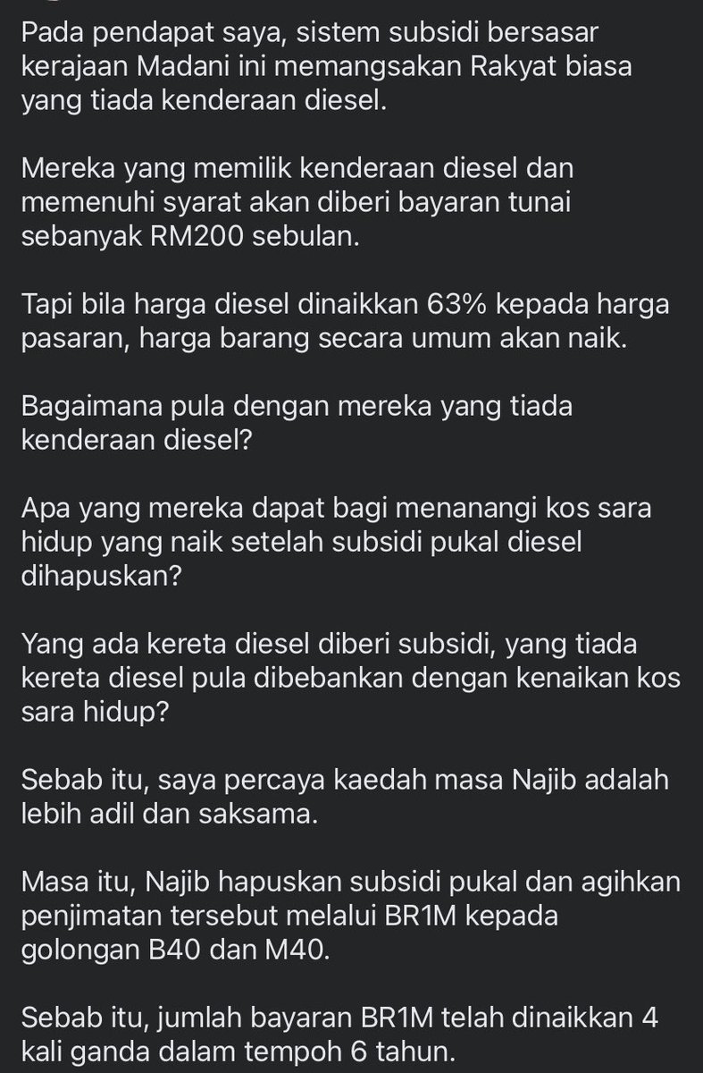 NaratifRakyat's tweet photo. Nak tanya Kerajaan, kenaikan harga barang akan ditampung siapa kalau tak ada kenderaan diesel? 

Inikah Formula @rafiziramli ?! https://t.co/hbcGjhNxDD