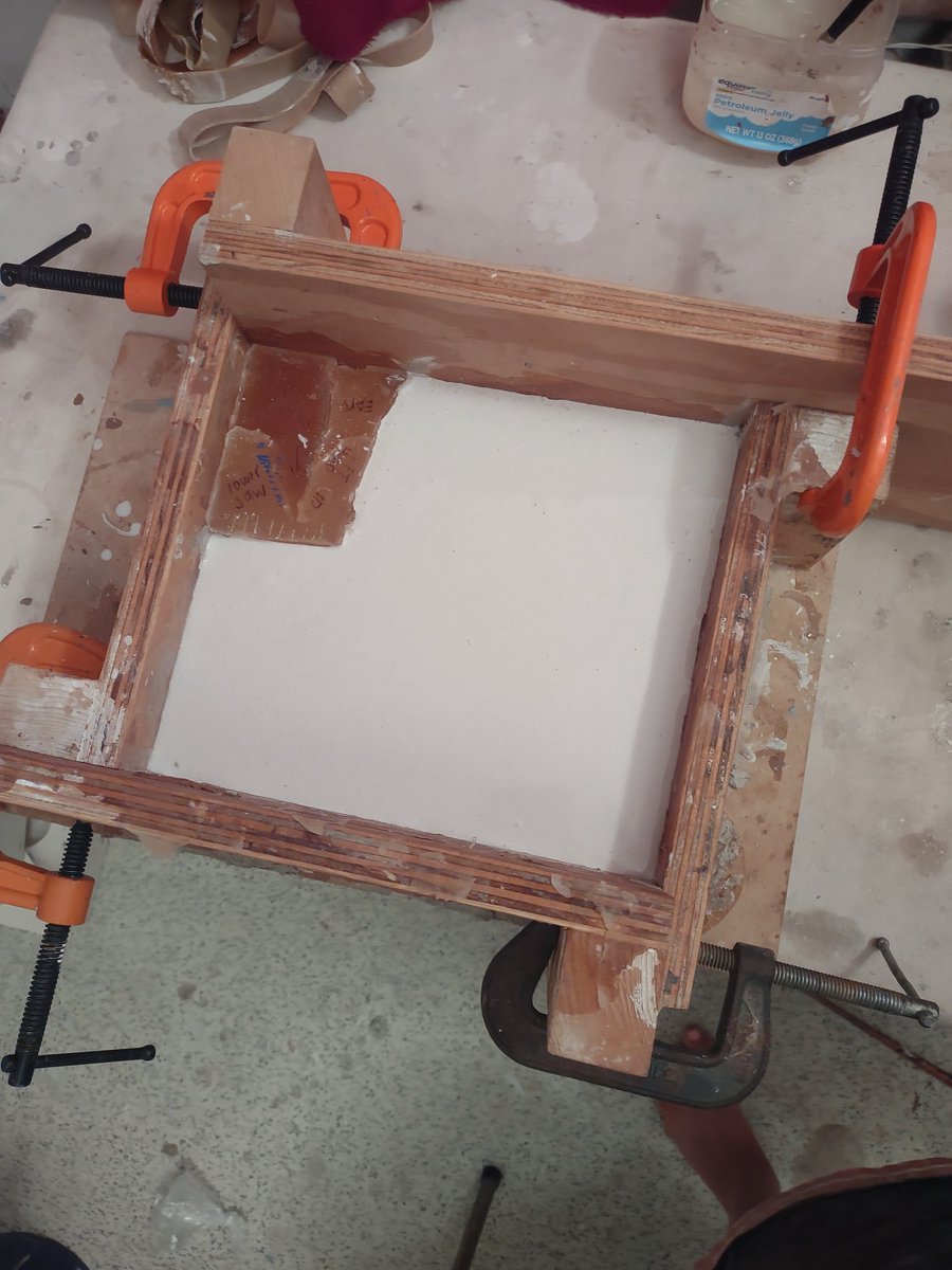 jenndanza's tweet photo. Pouring the first plaster piece and having it not leak all over is always a win! #ceramics #slipcasting #moldmaking #modelhorses #ceramicfigurines https://t.co/cLCtp4lqz8