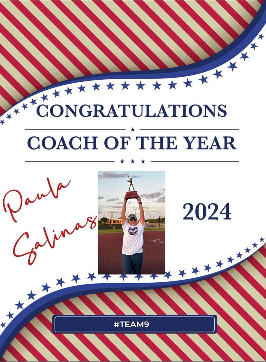 Congratulations to Veterans Memorial COACH SALINAS!! 
2024 Coach of the Year!