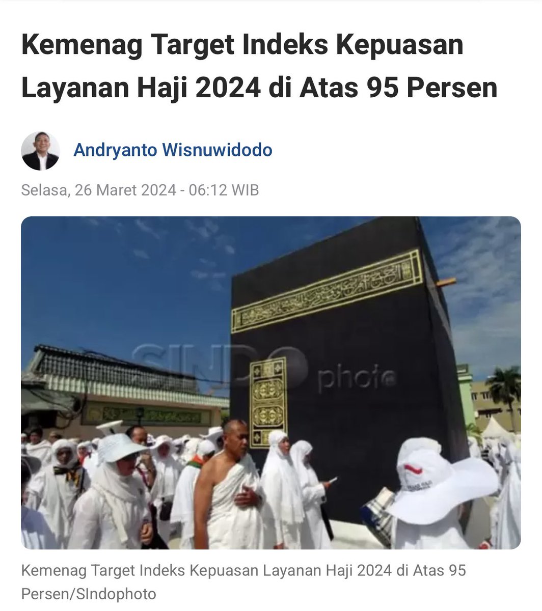 Indeks Kepuasan Jemaah Haji Indonesia merupakan capaian penilaian terbaik. Hal ini tentu tidak lepas dari kepuasan yang dirasakan oleh jemaah haji dan masyarakat umumnya. Indeks kepuasan jemaah akan dinilai mulai dari pelayanan di asrama haji, peran seluruh stakeholder dalam