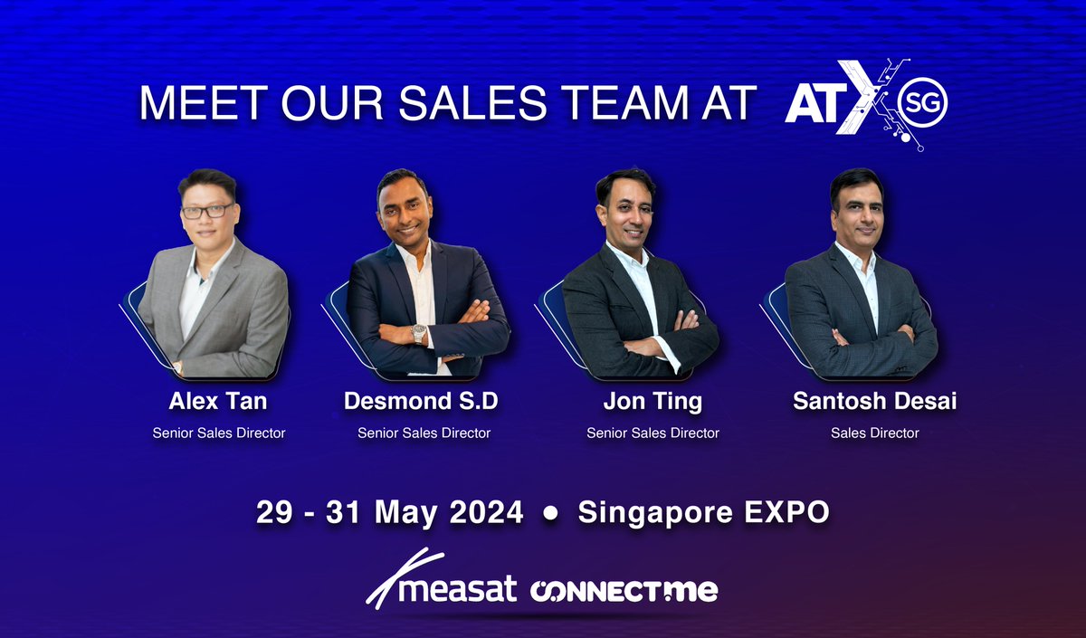 Connect with our sales team at Asia Tech x Singapore from 29 – 31 May to explore MEASAT's cutting-edge solutions. Schedule a meeting here: measat.com/atxsg-2024/ #MEASAT #CONNECTme #CONNECTmeNOW #ATXSG #Singapore #MalaysiaMadani #KK #KD #MCMC #Fahmi