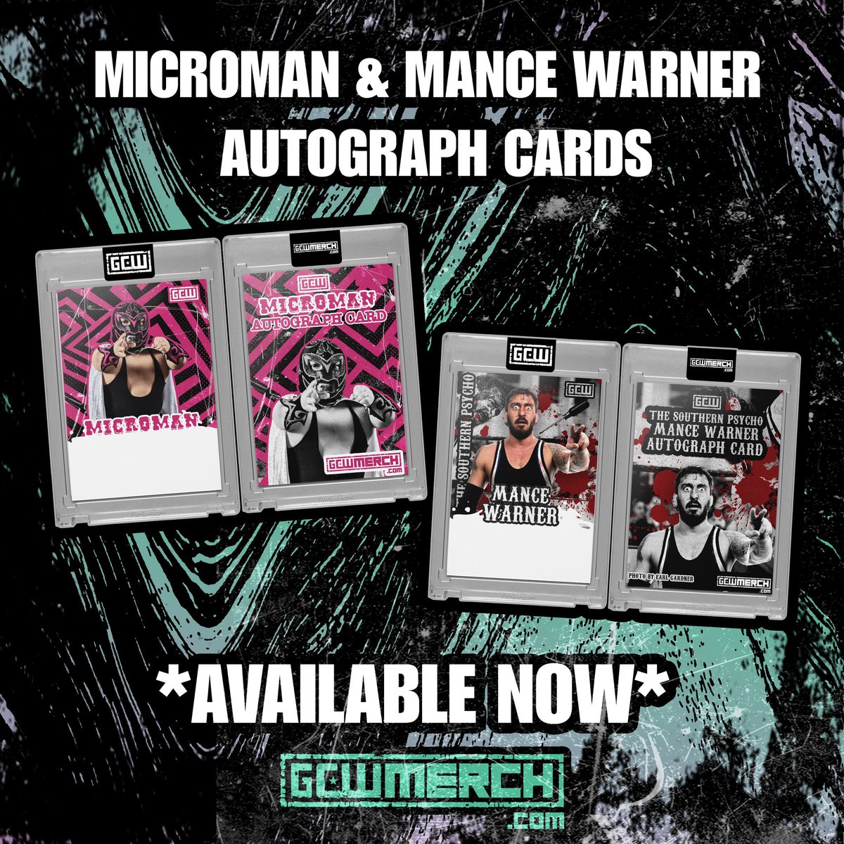 In stock and available now. - Microman Autograph Card - Mance Warner Autograph Card GCWMERCH.COM