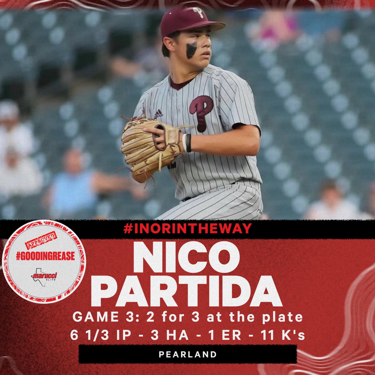 2025 Nico Partida took things into his own hands in a win or go home game 3. @partidanico1 tossed 6 1/3 innings and punched out 11 along the way. He was able to reach back and grab a 97 on the mound when he needed it. If that wasn’t enough he also went 2 for 3 at the plate.