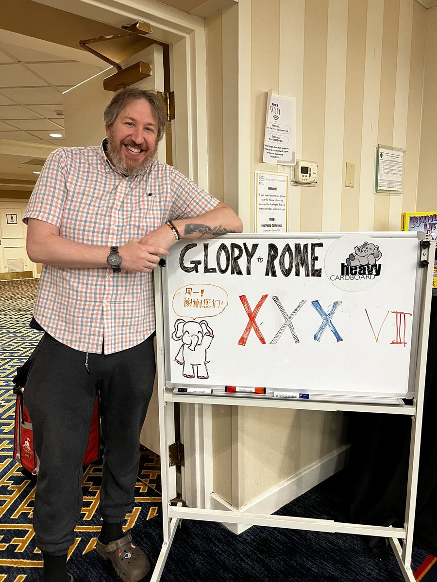 HeavyCardboard's tweet photo. Here’s the final Glory to Rome tally for #HeavyCon7 (minus any that folks didn’t feel were harsh enough to warrant a walk to the tally board).
We hope everyone had as much fun as we did attending or following along!
Now I need to sleep for 2 days please! 🙏 https://t.co/cOMJFI6qJL