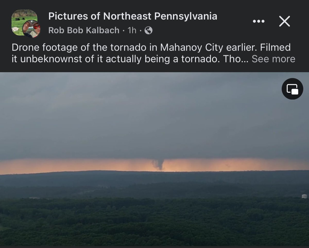 Incredible another drone shot on the Mahanoy City Tornado tonight!