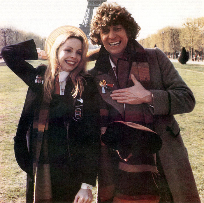 Tom Baker and Lalla Ward during 'City of Death'. #TomBaker #DoctorWho #FourthDoctor