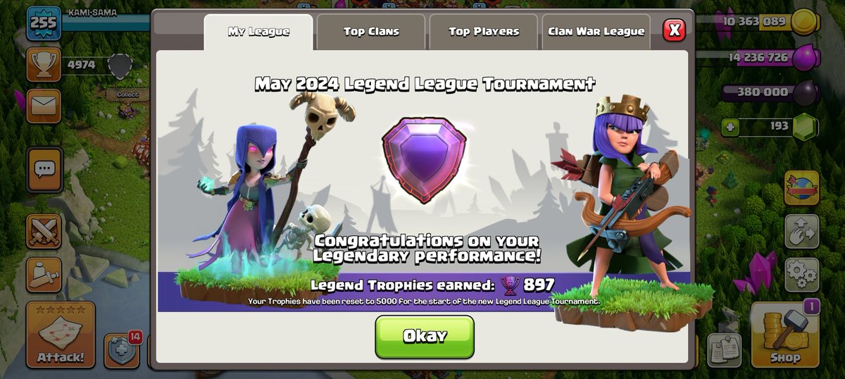 Madson_coc's tweet image. 🏆Legend League Tournament🏆
Season: May 2024
Accounts:
Madson❤️B_23 | KAMI SAMA

Strategy: Zap Laloon 🎈

#clashofclans #clashon #pushon #legendleague #zaplaloon