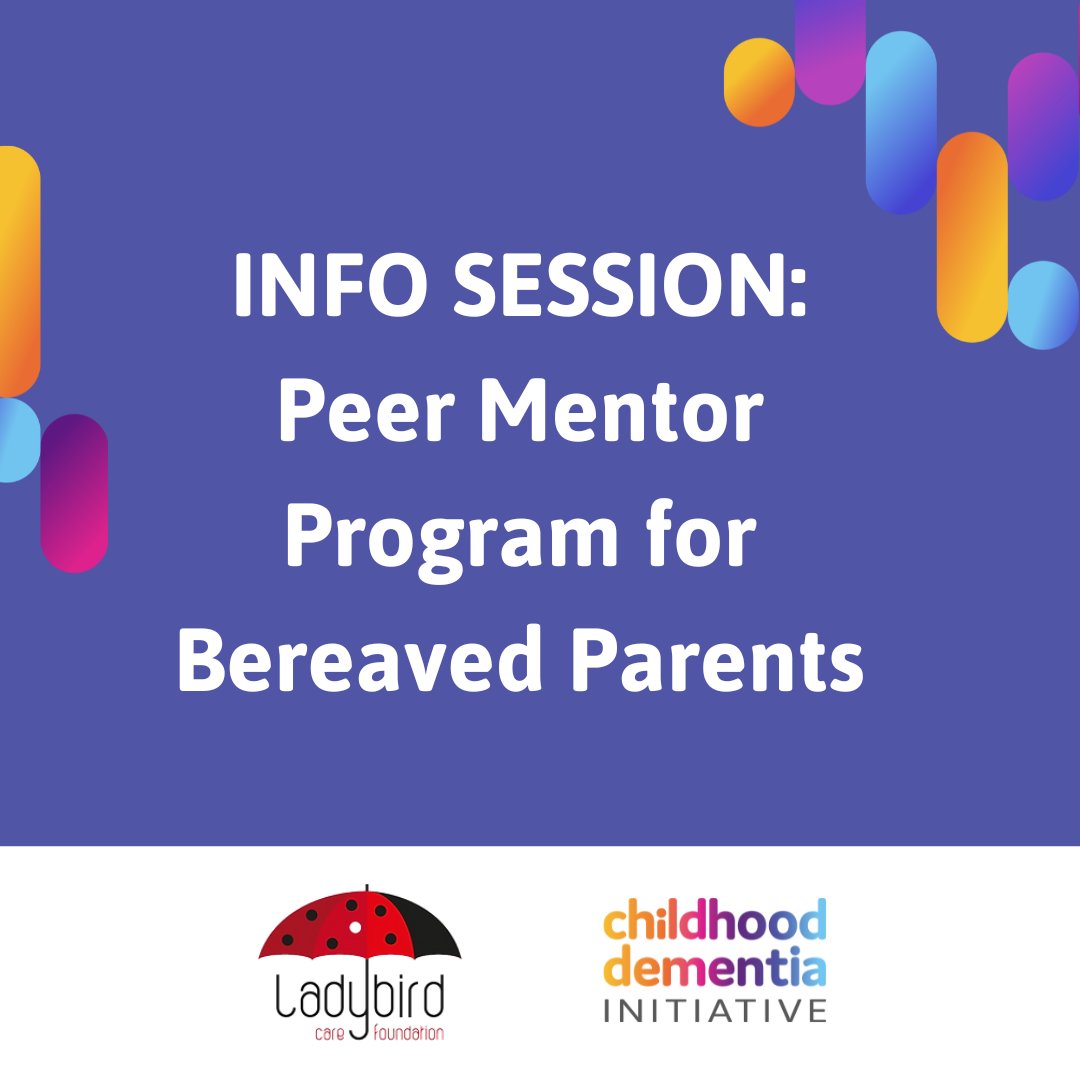 A new Peer Mentor Program is now available for bereaved parents in Australia. If you are bereaved & want to contribute to parents whose children died from a #childhooddementia condition, we invite you to this info session on Wed 26 Jun, 10.45am AEST:
bit.ly/3yClGwc