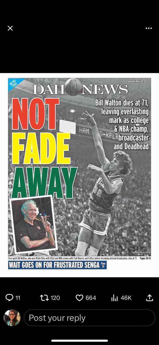 Gone too soon, only 71
F cancer (prostate, some say)

A legend- to so many: UCLA, NBA, ESPN &amp; the Grateful Dead

latimes.com/entertainment-…