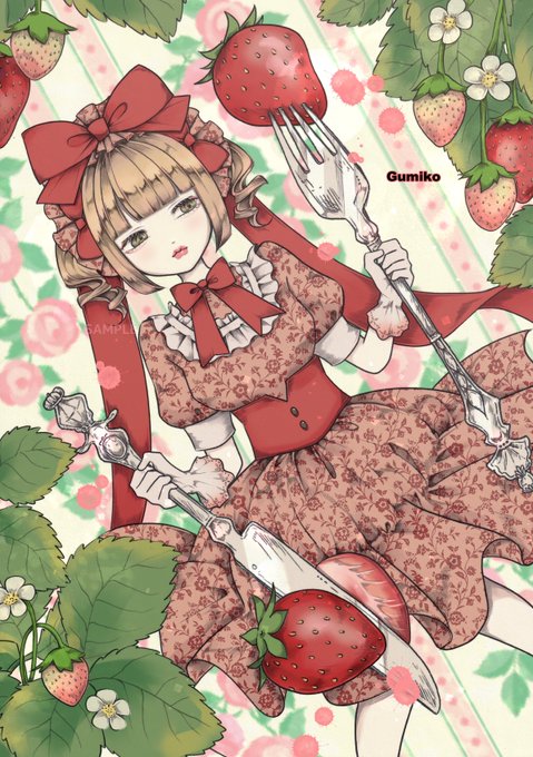 「fork ribbon」 illustration images(Latest)