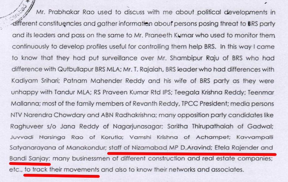 BRS party's own MLA's wives phones were also tapped 🤦🏻🤮 Phones of staff working at BJP MPs, @Arvindharmapuri @bandisanjay_bjp and @revanth_anumula's relatives were also tapped and heard by the stooges of KCR.!! But Modi is a dictator🤷🏻