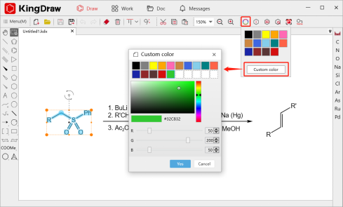 KingDraw_chem's tweet image. 📢
Q: Color Tool Update?
A: Click [Color Tool], and select the desired color in the palette on the right. Or directly enter the color value to find the exact color you need. The recently used color will be in memory. 

#userguide
#KingDraw