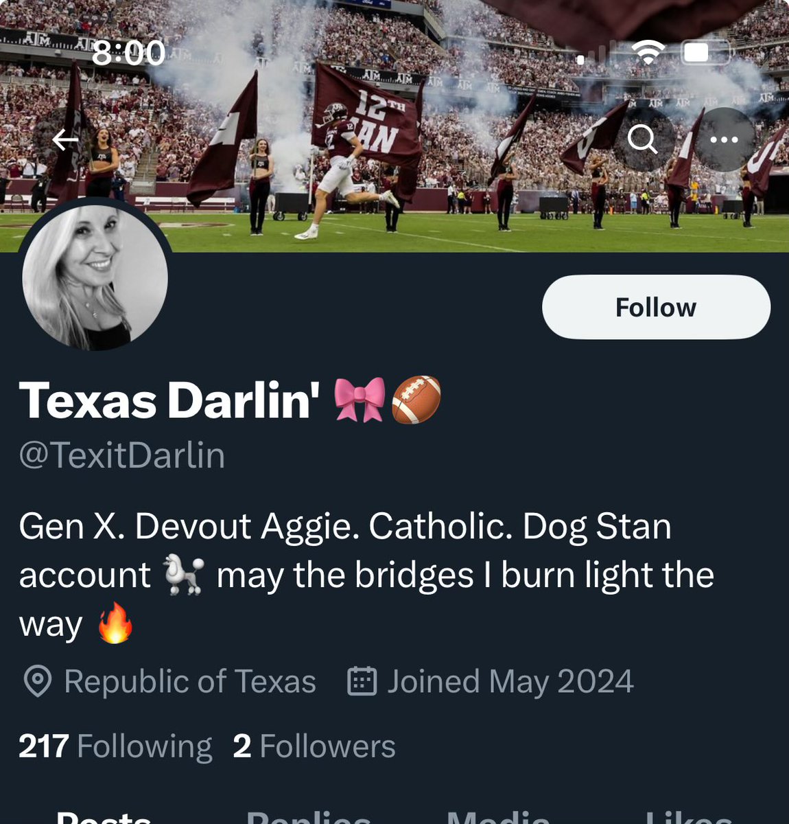 Please report and block this imposter account TexitDarlin.