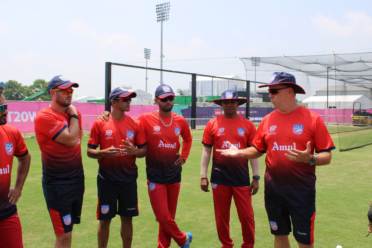 World cup mode is 🔛 for #TeamUSA 🇺🇸 as they hit the nets for the first time at the Grand Prairie Stadium ahead of the @ICC @T20WorldCup! 🏏💪🔥

#T20WorldCup | #WeAreUSACricket