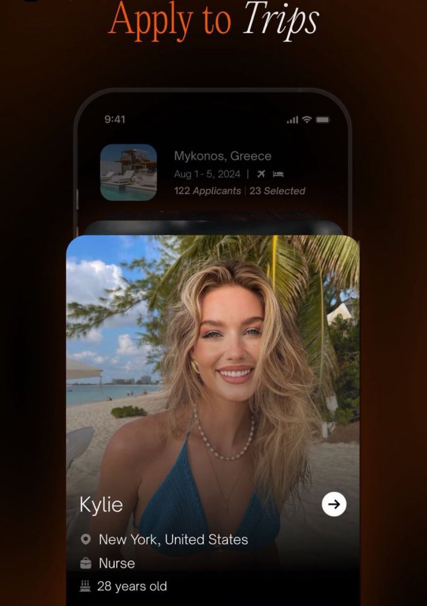 New “Fly Me Out” dating app where you can apply to trips & be selected to be flown out for that trip 🛫