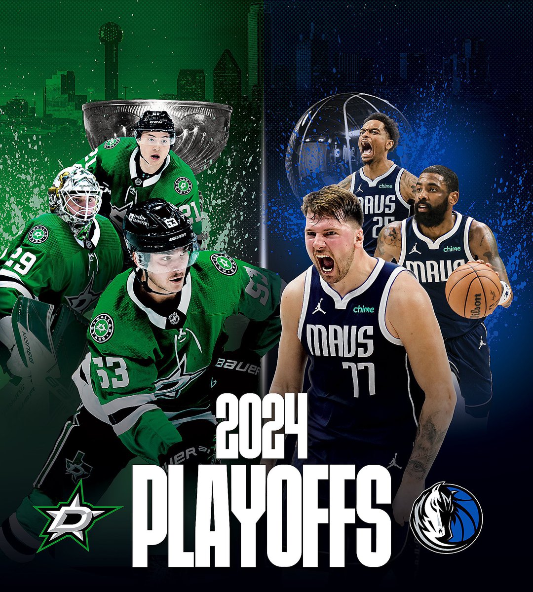 TheDallasNation's tweet image. PLAYOFF UPDATE:

@DallasStars LEAD 2-1

@dallasmavs LEAD 3-0

WE ARE A COMBINED 3 WINS AWAY FROM BOTH TEAMS BEING IN THE CHAMPIONSHIP SERIES