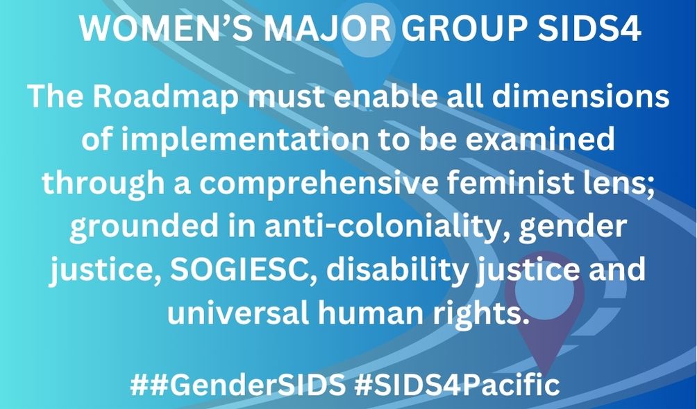 One of the most important SIDS4 Roadmap Commitments must be the implementation of the #GenderActionPlan for the @UNFCCC  #SendaiFramework and other climate and biodiversity agreements, in collaboration with local, national, regional, and global stakeholders. 

#SIDS4Pacific #SIDS