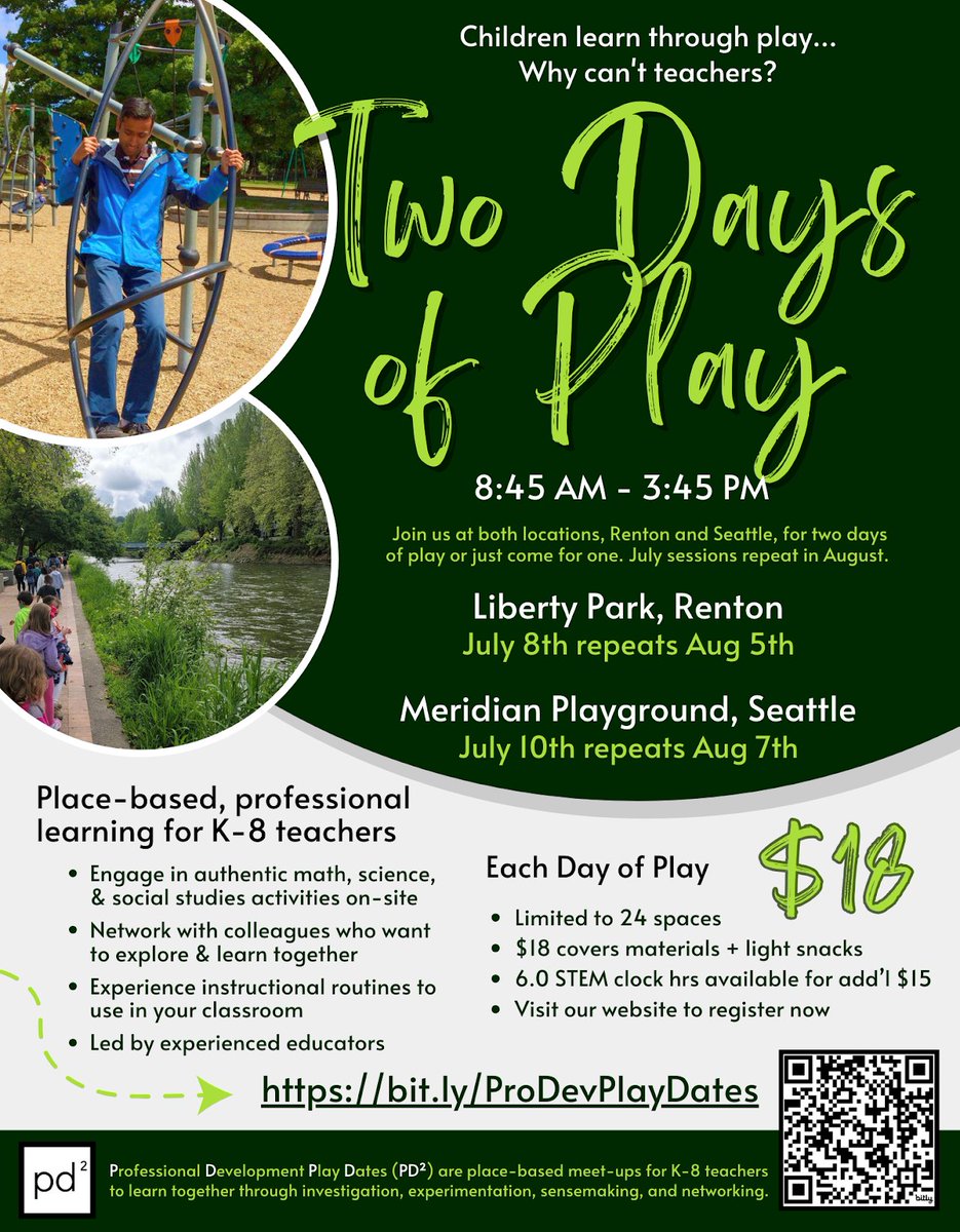 Professional Development Play Dates (PD²) (@prodevplaydates) on Twitter photo Looking for STEM clock hours?🔍Want to spend time with teachers outside?🌲Check out our summer PD! bit.ly/PD2_UpcomingEv…
<a href="/SeaPubSchools/">Seattle Public Schools</a> <a href="/Renton_Schools/">Renton Schools</a> <a href="/KentSchools415/">Kent School District</a> <a href="/TheBSD405/">Bellevue School District</a> <a href="/LakeWashSchools/">Lake Washington SD</a> <a href="/Northshore_SD/">Northshore School District</a> <a href="/ShorelineK12/">Shoreline Schools</a> <a href="/EdmondsSchools/">Edmonds School District</a> <a href="/mukilteoschools/">Mukilteo School District</a> <a href="/EverettSchools/">Everett Public Schools.WA</a> Looking for STEM clock hours?🔍Want to spend time with teachers outside?🌲Check out our summer PD! bit.ly/PD2_UpcomingEv…
<a href="/SeaPubSchools/">Seattle Public Schools</a> <a href="/Renton_Schools/">Renton Schools</a> <a href="/KentSchools415/">Kent School District</a> <a href="/TheBSD405/">Bellevue School District</a> <a href="/LakeWashSchools/">Lake Washington SD</a> <a href="/Northshore_SD/">Northshore School District</a> <a href="/ShorelineK12/">Shoreline Schools</a> <a href="/EdmondsSchools/">Edmonds School District</a> <a href="/mukilteoschools/">Mukilteo School District</a> <a href="/EverettSchools/">Everett Public Schools.WA</a>