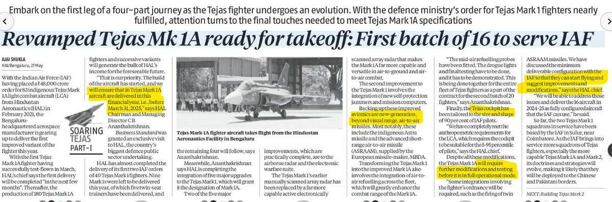 Defence - Tejas Aircraft - Avionics 

HAL projecting delivery of 16 Aircrafts before Mar 2025 - Big driver for HAL 

Avionics for Data Patterns - Watchout for orders if any significant

#Datapttns