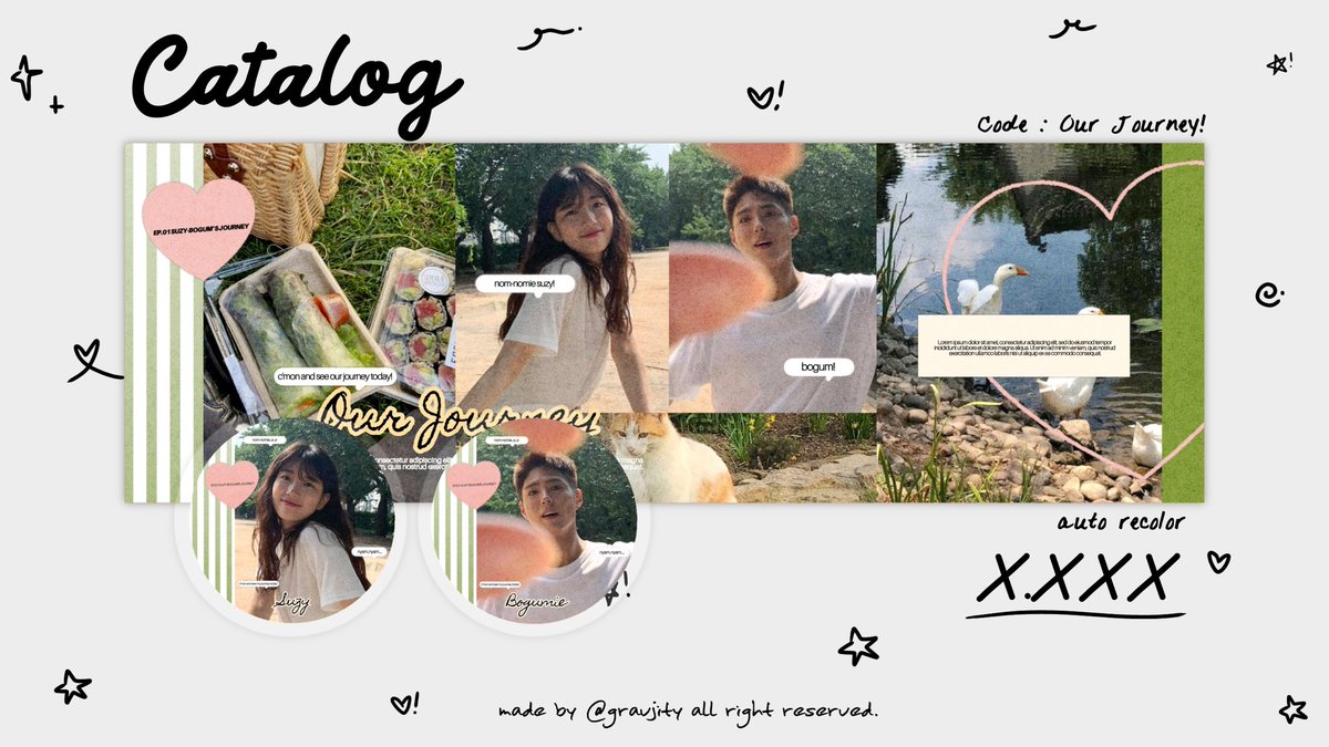 a repost would be appreciated! 

haing! 👋🏻 jadi ella ada katalog baru nii! namanya "journey" dan versi couplenya "our journey" siap untuk diospek :3 ! 🌀🦋 apakah sudah aman? aku juga jual layoutnya yaa! pricinya ada di ALT! ⭐ 

makacii cemuaa 💗 #zonauang