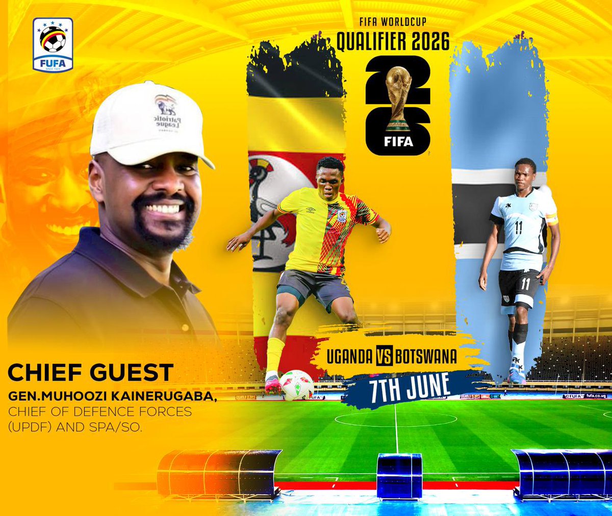 Let’s fill Nambole in this historical Stadium opening game / 2026 World Cup qualifier. Uganda Cranes V Botswana National Team. Guest of honor CDF @mkainerugaba. Thank you 🙏 @GovUganda of Uganda & President @KagutaMuseveni for renovating Nambole National Stadium.