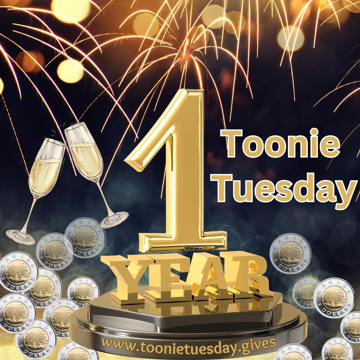 One year of Toonies! Wow. A year ago today, Toonie Tuesday was born. here we are a year later and thanks to you all, we have raised well over a quarter of a million dollars for Ukraine. When @FellaSam79 and I first started this initiative, we had no idea that it would turn