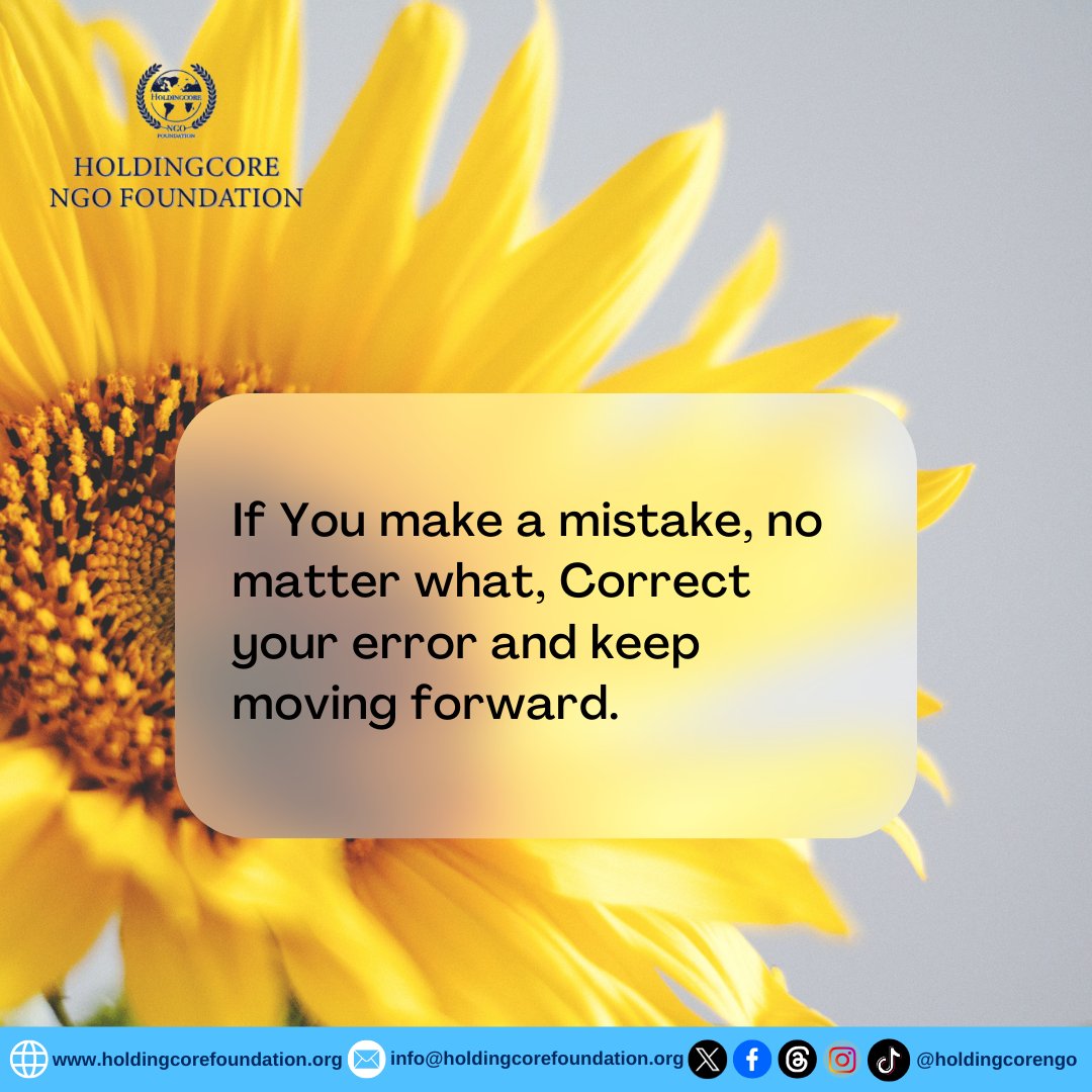 Mistakes happen. Don't let them stop you from shining! Fix it, learn from it, and keep blooming. 

  #HoldingcoreEMPFoundation  
#nevergiveup