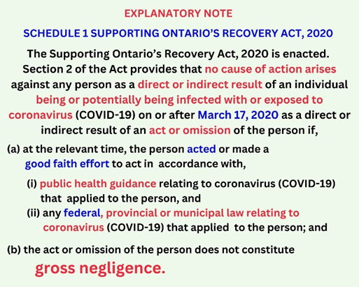 @moss_sphagnum @GosiaGasperoPhD In Ontario there's NO consequence for exposing or infecting anyone with COVID Bill 218 (SORA) x.com/MarieTattersal… Just follow PH guidance to escape Liability PH is part of the political apparatus x.com/MarieTattersal…