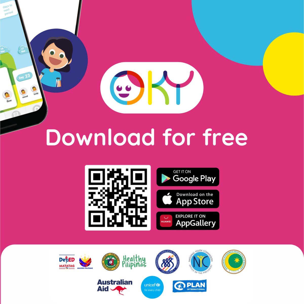It's #MenstrualHygieneDay. Take a few minutes to learn more about menstruation. Let's start breaking the stigma with information🤩

Download #OkyPH Period Tracker App for FREE!
🤖 bit.ly/OkyPH-Android
🍎 bit.ly/OkyPH-AppStore

#ForGirlsByGirls
#MenstruationMatters