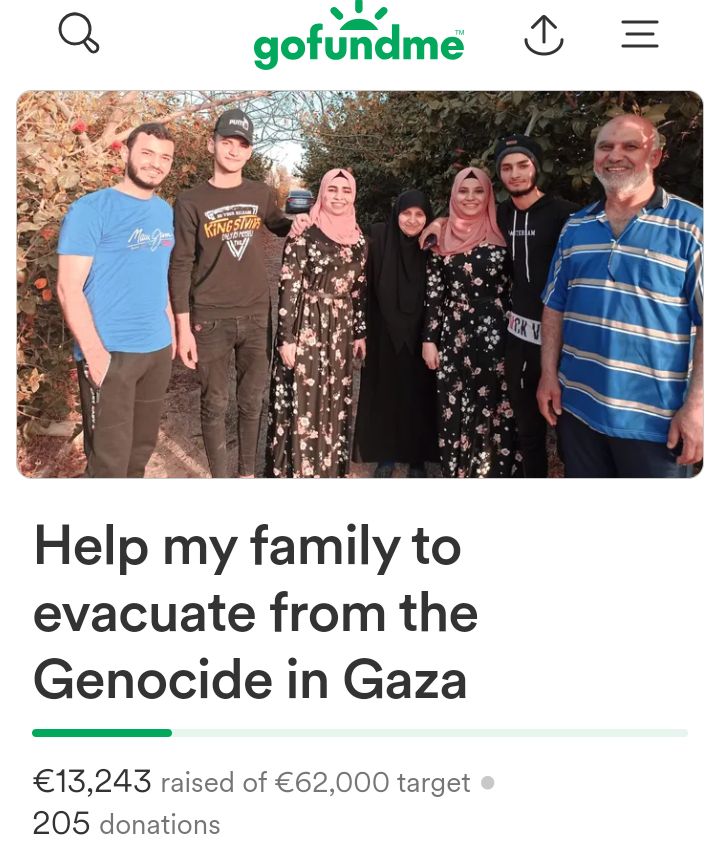 If you see this tweet, consider donating whatever you are capable of. Dr Idrees's family urgently needs help. Please donate and help them to reach €13,500. They only need €257 now to reach it. #RafahOnFıre gofund.me/e224b358