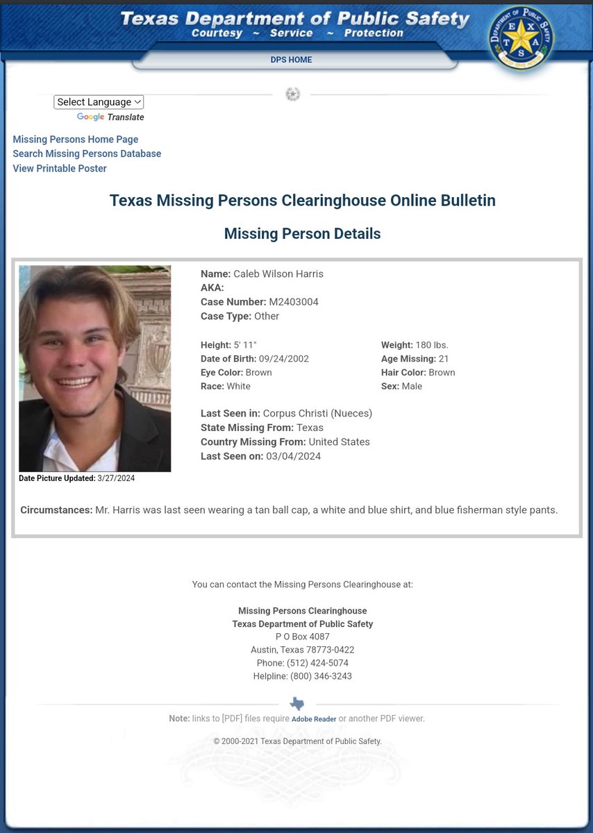 This young man has been missing for some time now. If you have any information, please call and help.