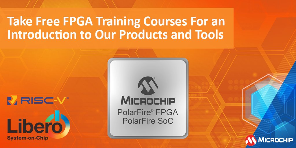 We are offering free, remote FPGA training courses that introduce you to our products & tools. Register today: mchp.us/4agvZmP. 💡 Introduction to Libero® SoC Design Suite 💡 Introduction to PolarFire® FPGA 💡 RISC-V for PolarFire® FPGAs 💡 Introduction to PolarFire® SoC