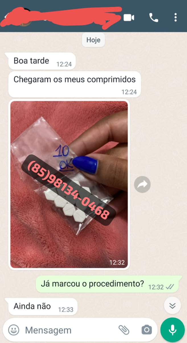 Você gostaria de saber quais as possibilidade de se fazer um aborto no brasil? 

É SUPER POSSIVÉL! 

Somos uma equipe com enfermeiras ,vendedoras e fornecedores por todo o brasil

GRUPO DE APOIO COM RELATOS REAIS, FOTOS DA MEDICAÇÃO DIARIAMENTE.

#CYTOTEC #ABORTIVO #CHA #CANELA