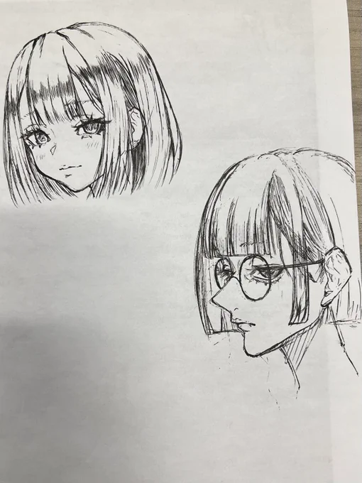 今日のお昼休憩中のボールペン落書きでもあげちゃうかわいいじゃろ 