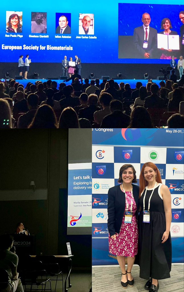 nBTT | Pêgo Lab (@pegolab_nbtt) on Twitter photo Yesterday was a great day at <a href="/wbc2024/">WBC2024</a> 🤩
Ana Paula received the distinction of Fellows of Biomaterials Science and Engineering 2024 👏
@MariliaTorrado presented her work on biodegradable #dendrimers as delivery vectors for #stroke
Keep posted for more news 🤗
<a href="/ESBiomaterials/">European Society for Biomaterials</a> Yesterday was a great day at <a href="/wbc2024/">WBC2024</a> 🤩
Ana Paula received the distinction of Fellows of Biomaterials Science and Engineering 2024 👏
@MariliaTorrado presented her work on biodegradable #dendrimers as delivery vectors for #stroke
Keep posted for more news 🤗
<a href="/ESBiomaterials/">European Society for Biomaterials</a>