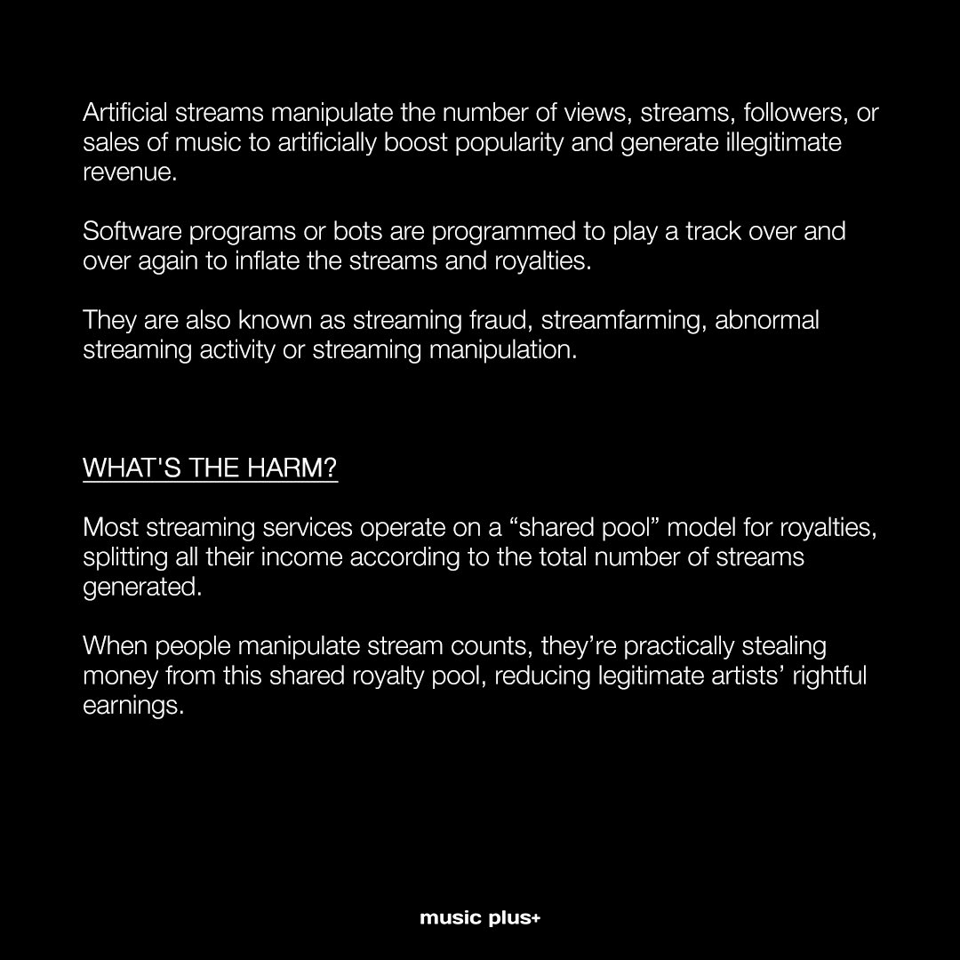 musicplusindia's tweet photo. What really classifies as 'artificial streams' and how does it affect you?
Read on and find out!
#musicstreaming #Spotify #streamingplatforms #streaming #artificialstreams #bots #musictips #musicplusguide #musicguide #music #Wynk #Gaana #musicroyalties #streamingcount #artists https://t.co/yostHTDi0c