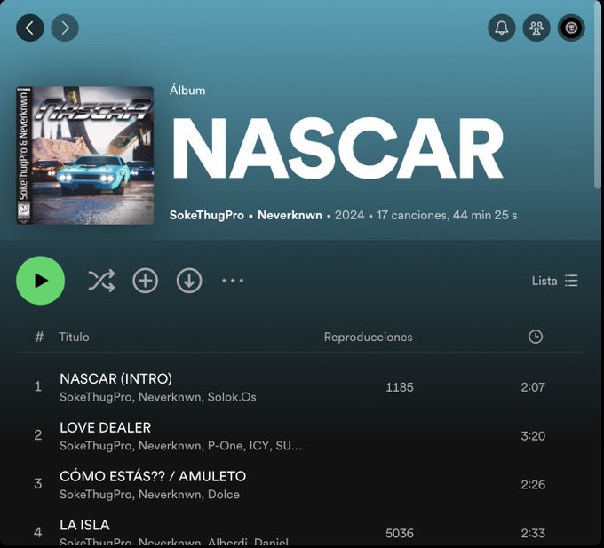 Cream_Crew's tweet photo. @papigavi Álbum de artistas emergentes para escuchar una y otra vez. 
#NASCAR https://t.co/gPEJnbY5we