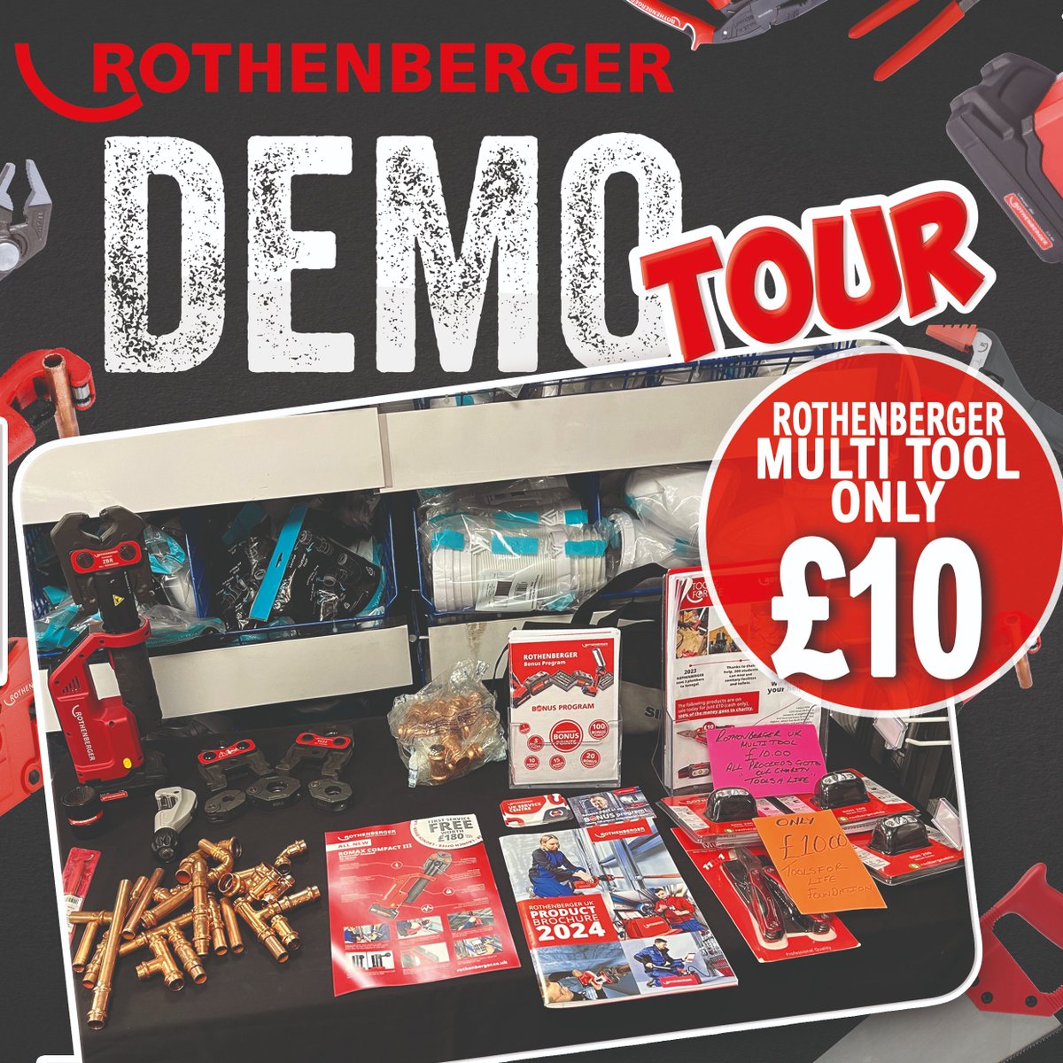 Tucker_French01's tweet image. Join us at our Epsom branch for the first stop of the Rothenberger Demo Tour! Discover amazing deals and see the Compact III Press Tool in action with Paul Sunderland. Event ends at 12pm—don't miss out! Free food and giveaways 😃
#DemoTour #Rothenbergeruk #PressTools #Maloneys