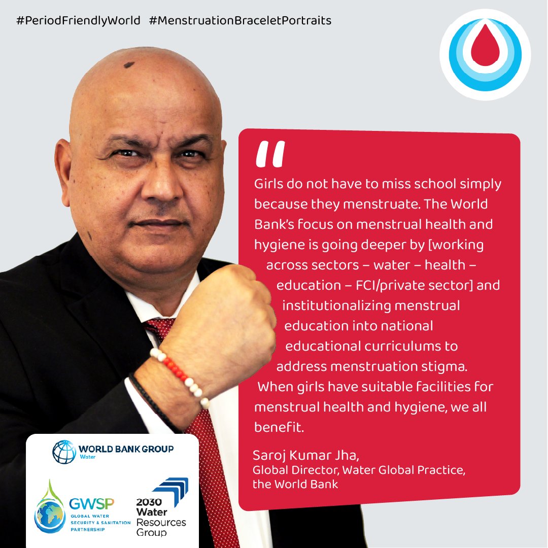 .@SarojJha001 shares how the @Worldbankwater is supporting a #PeriodFriendlyWorld by institutionalizing the design of its projects to integrate menstrual health education in curriculums in order to address stigma/norms. #MHDay2024 wrld.bg/rrrM50RWTyG