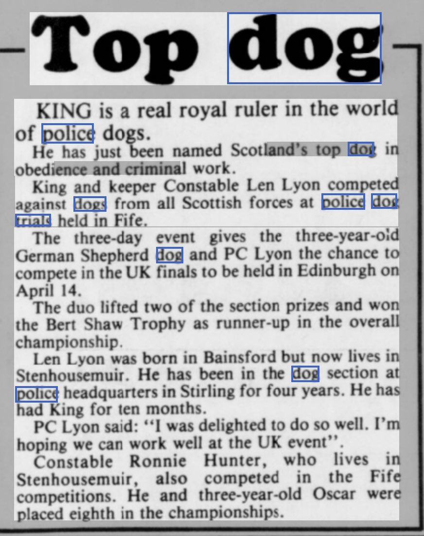 1986 Top Police Dog Scotland @PSOSDogs PD King & PC Lyon Scottish Regional Trials held in Fife @PoliceScotland @K9Scottish @gordonmccreadie @The_NFRSA @MA_PurplePoppy @AssociationRPDs